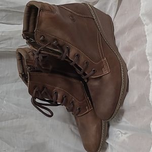 Leather Wedge Booties